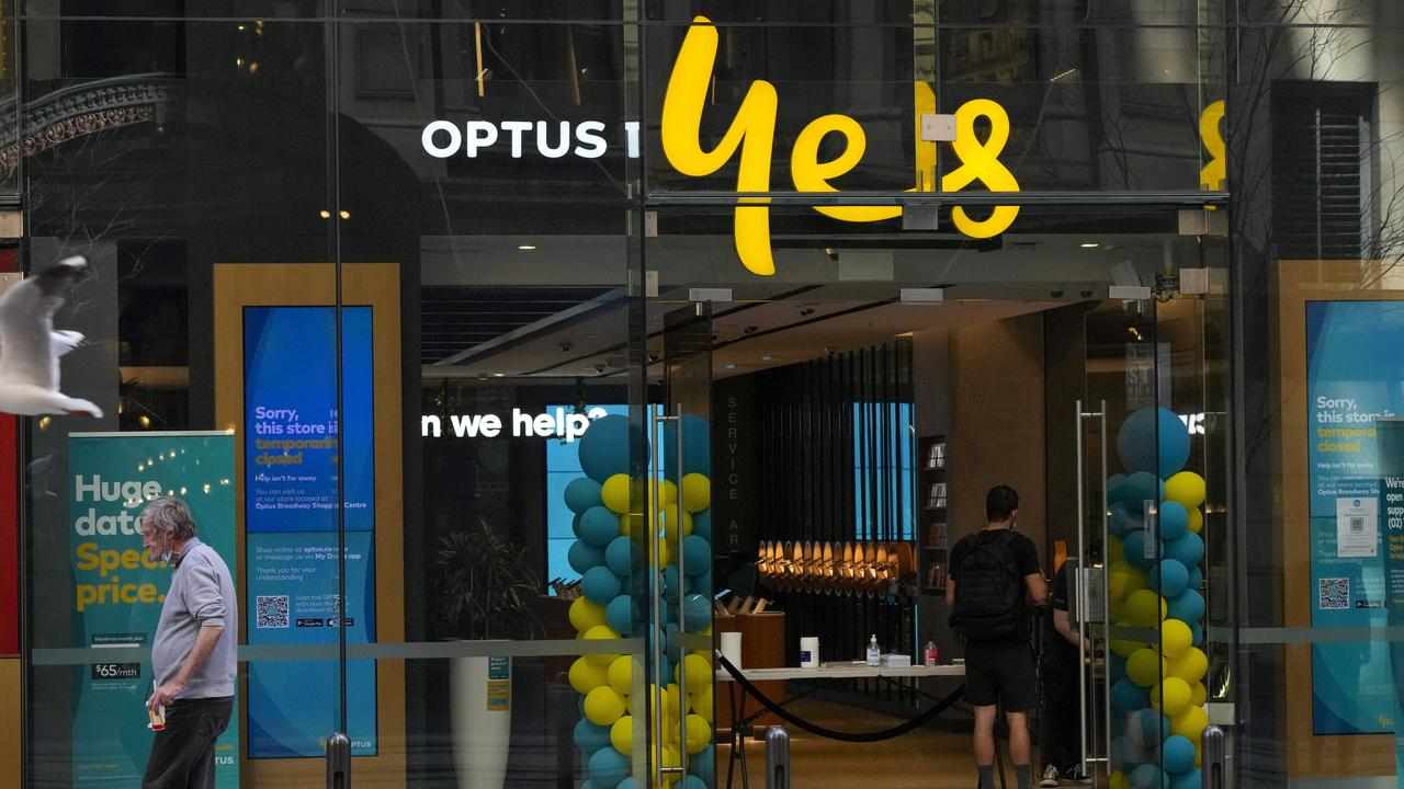 A customer at an Optus store in Sydney
