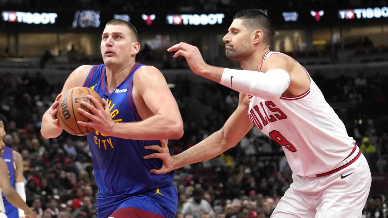 Denver Nuggets' Nikola Jokic (left) and Chicago Bulls' Nikola Vucevic.