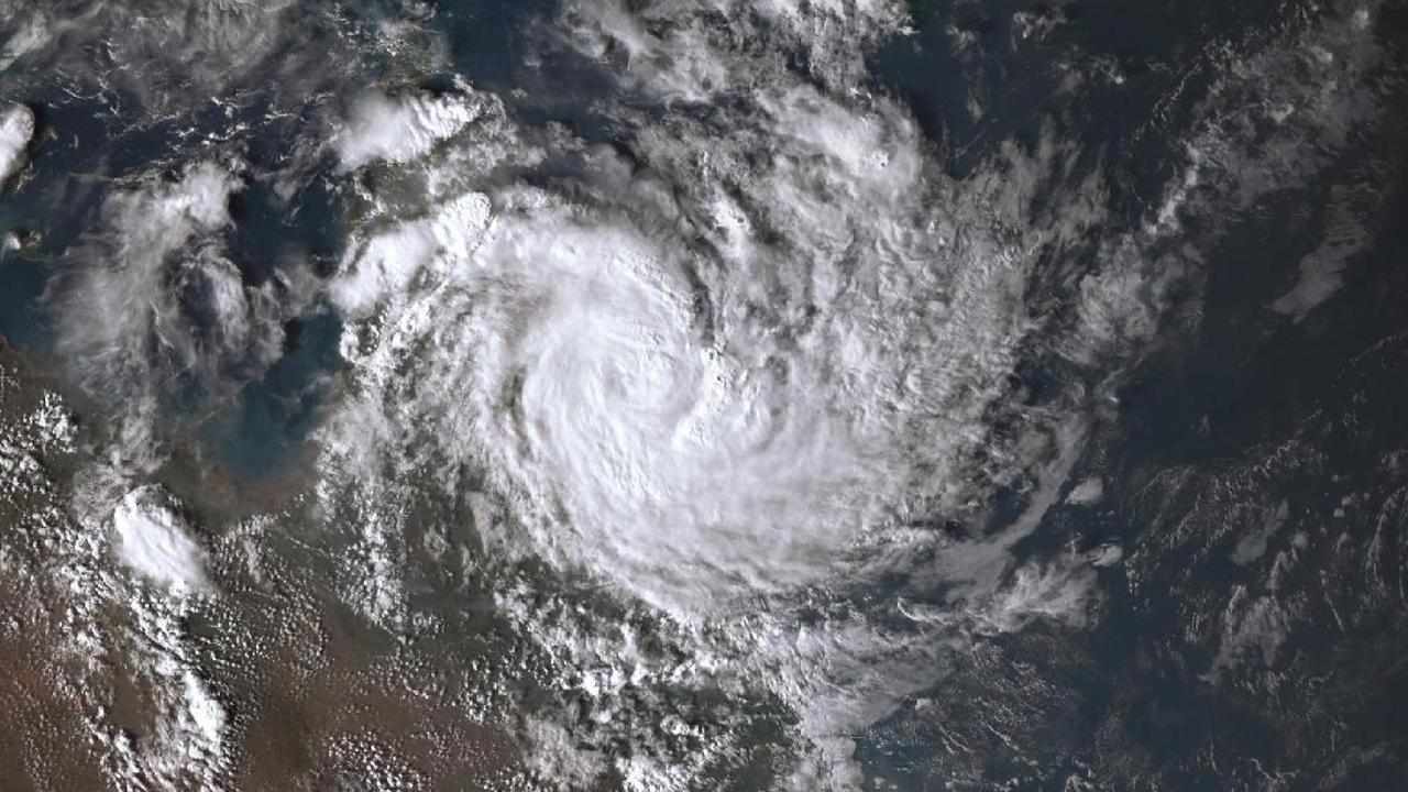 A satellite image shows Tropical Cyclone Jasper.