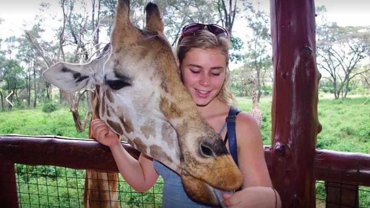 Elly Warren with a giraffe (file image)