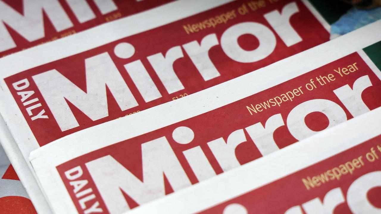 Daily Mirror newspapers are displayed at a store in London, Britain