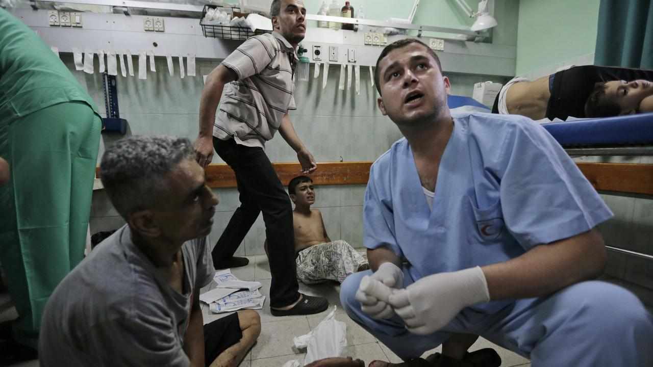 An emergency room at the Kamal Adwan hospital in Gaza