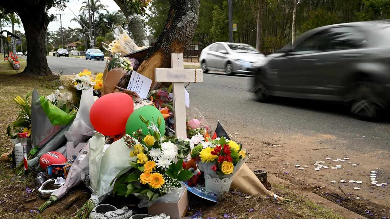 Floral tributes at the scene where two boys were killed in a car crash