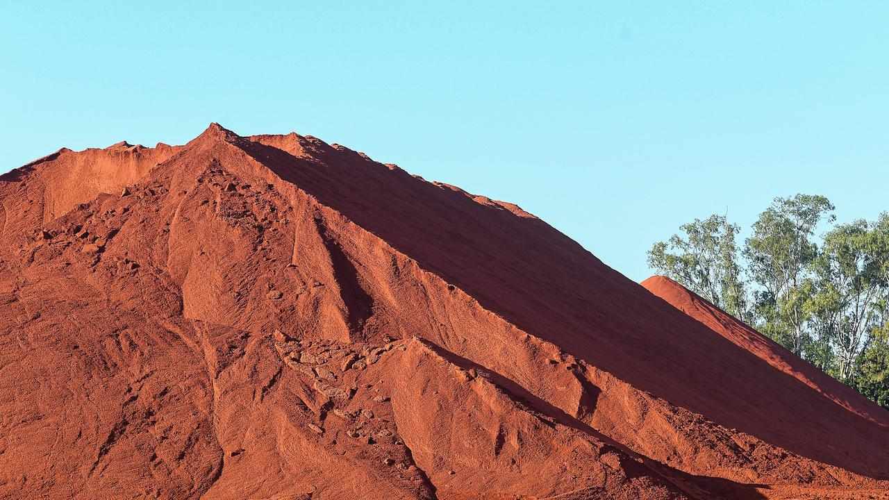 Bauxite piles