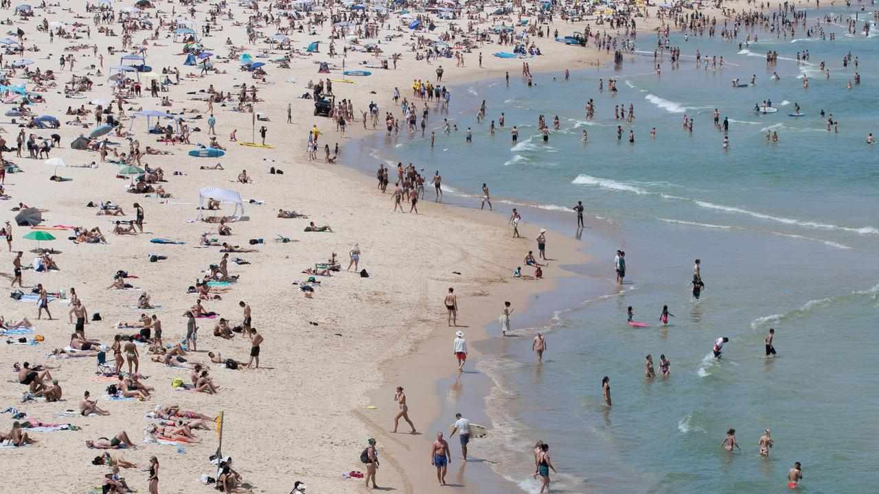 People at Bondi beach in Sydney