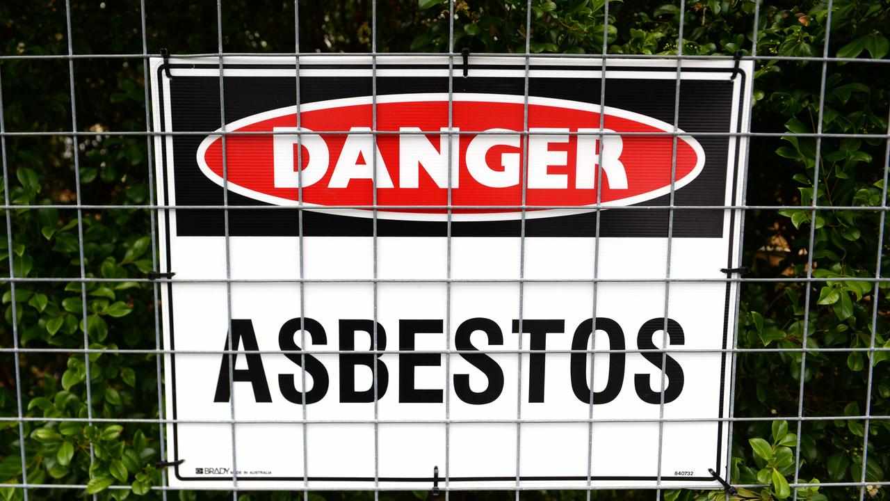An asbestos warning sign (file image)