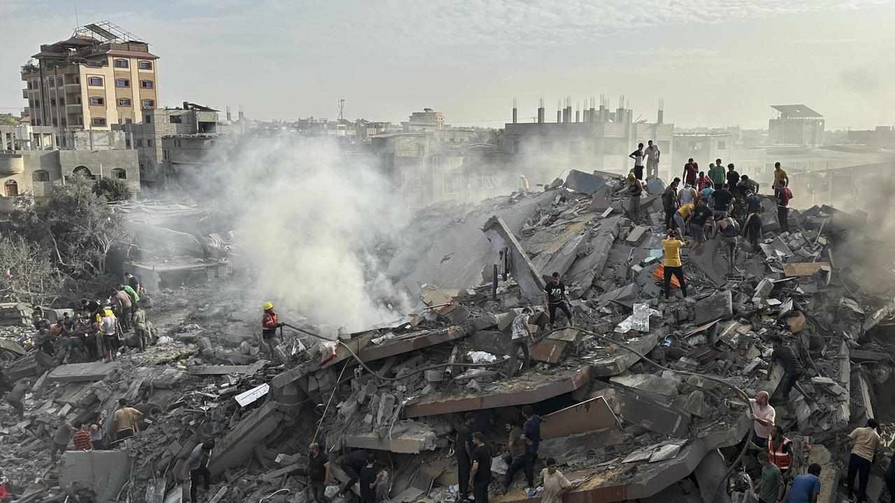 Nusseirat refugee camp in the Gaza Strip after an Israeli air strike
