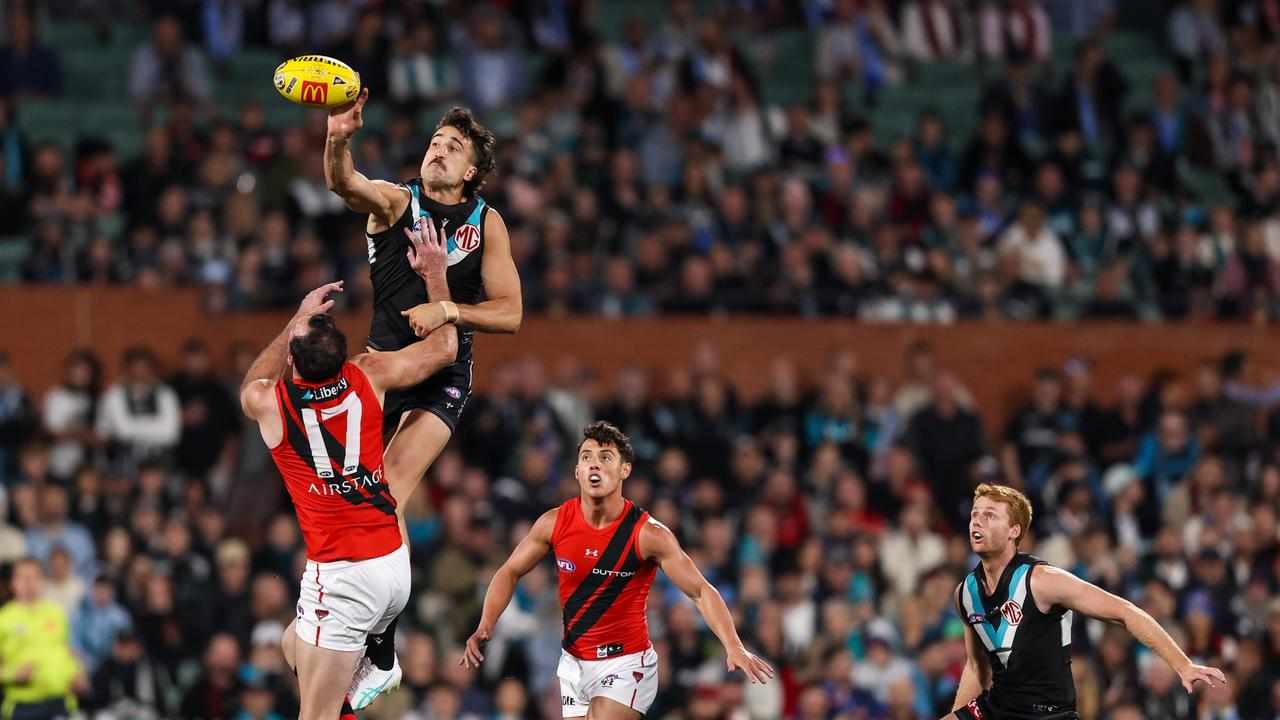 Action from Port Adelaide against Essendon. 