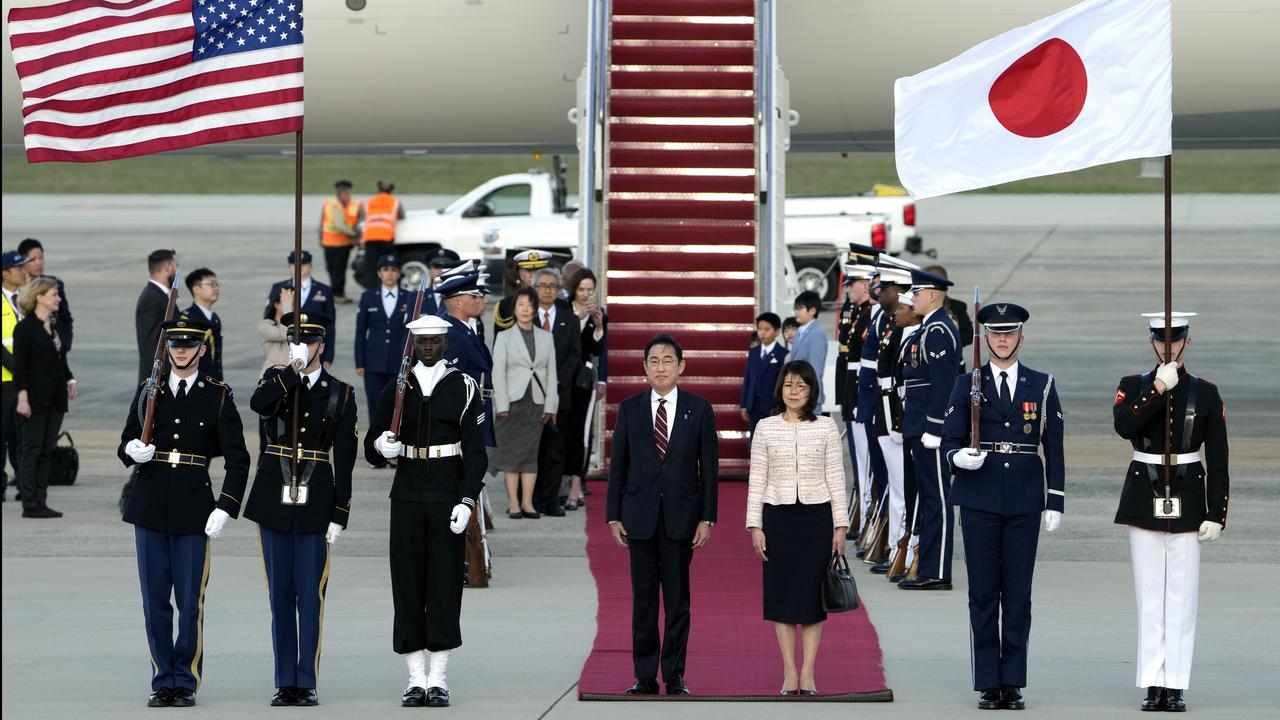 Japan's prime minister at a US air force base.