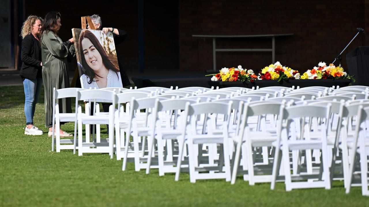 A photo of Molly Ticehurst at her funeral service at Forbes in NSW