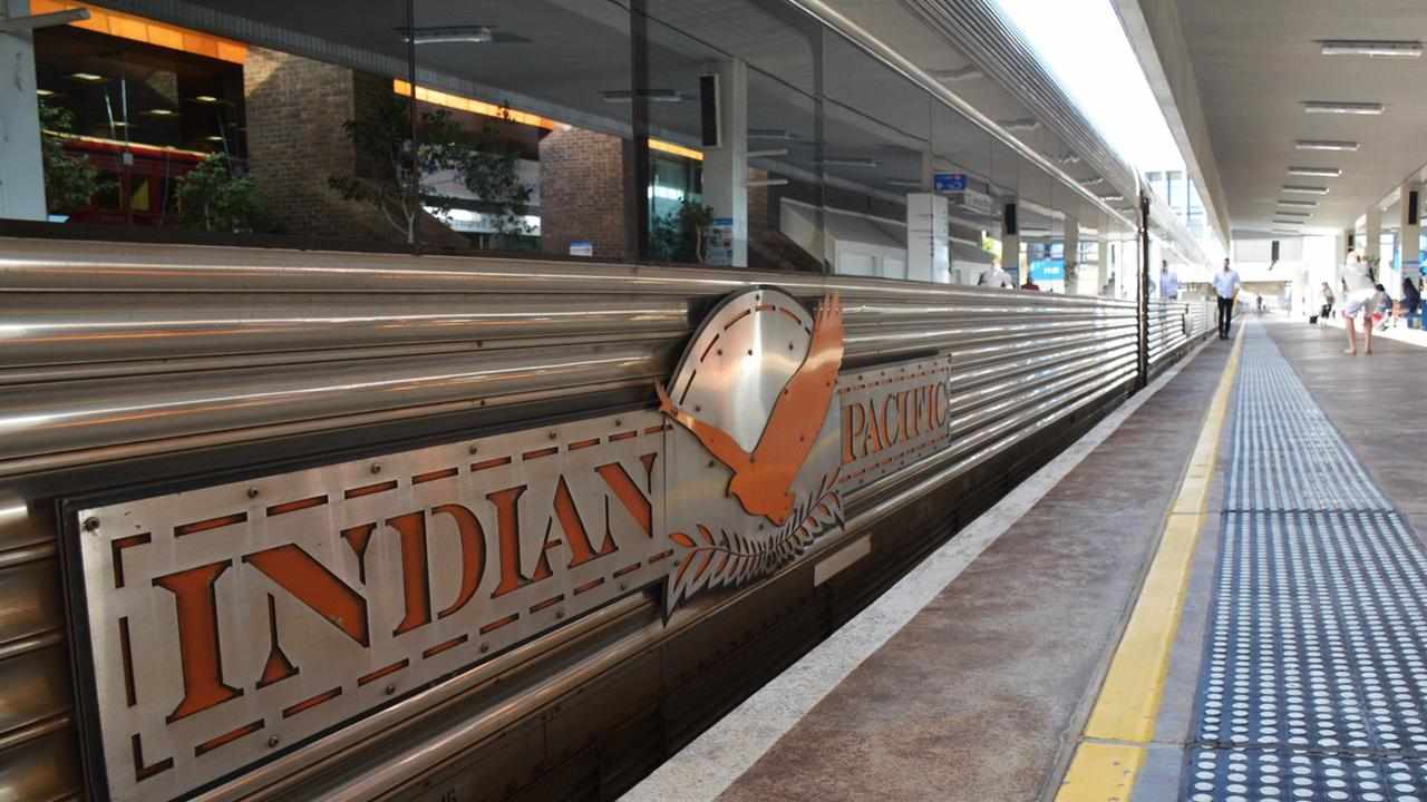 The Indian Pacific train is seen in Perth