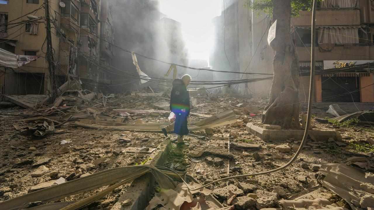 The site of an Israeli air strike in Dahiyeh, Beirut, Lebanon